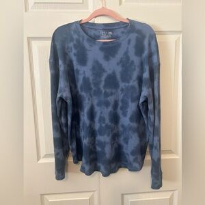 Time and Tru Navy Tie-Dye Long Sleeve Thermal xxl